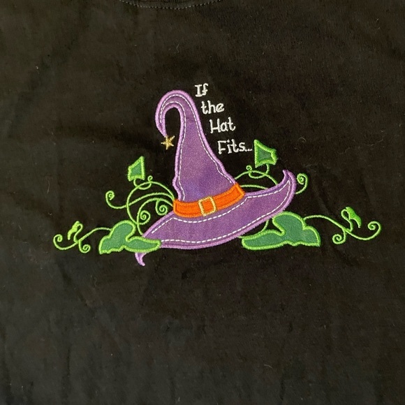 NWOT Unbranded Halloween Witch hat long sleeve tshirt If the Hat Fits size 12-14 - Picture 3 of 8